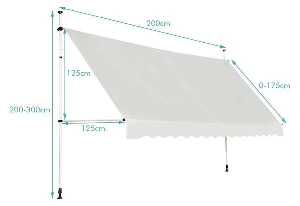 Markiza balkonowa rozporowa 200 x 125cm
