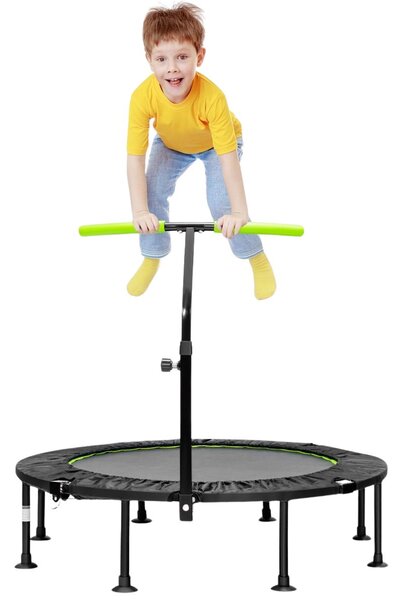 Składana mini trampolina z regulowaną poręczą