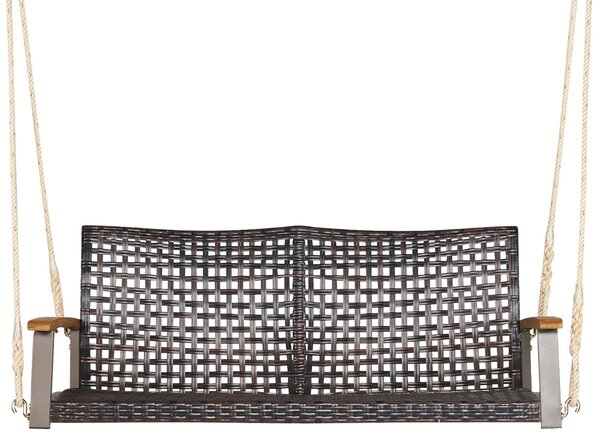 Dwuosobowa rattanowa huśtawka ogrodowa
