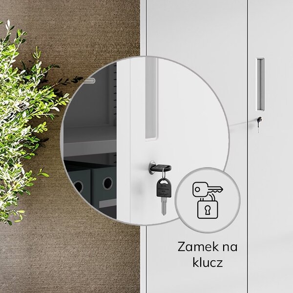 Szafa metalowa wielofunkcyjna Megan z 2 szufladami, biała