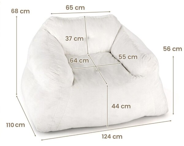 Fotel typu beanbag Pufa do salonu 129 x 111 x 69 cm