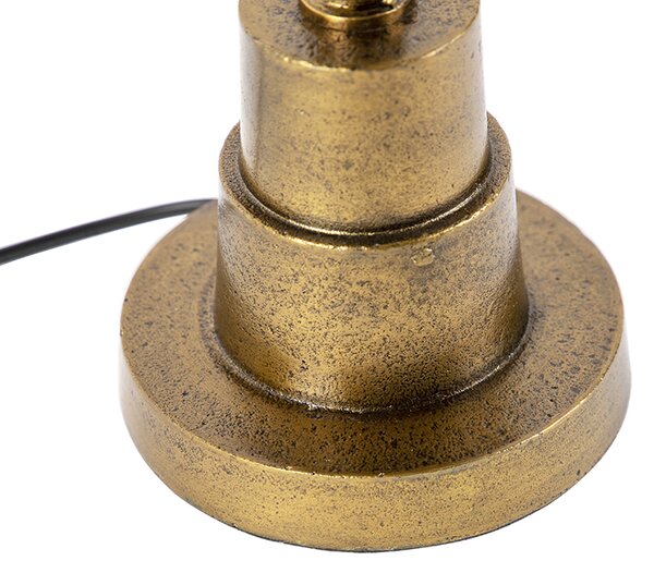Lampa stołowa w stylu art deco z abażurem z weluru żółtym 35 cm - Pisos