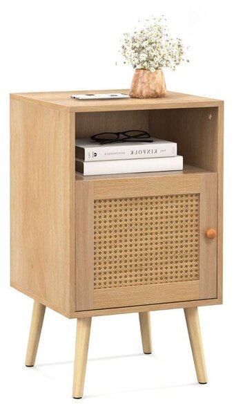 Rattanowa szafka nocna stolik boczny w stylu boho