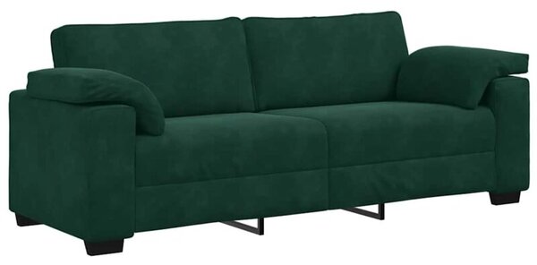 Sofa 3-osobowa, ciemnozielona, 220x77x82 cm, aksamit