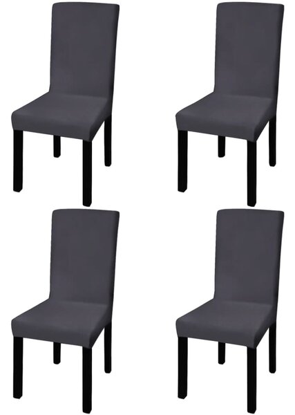 Elastyczne pokrowce na krzesła, 4 szt., antracytowe
