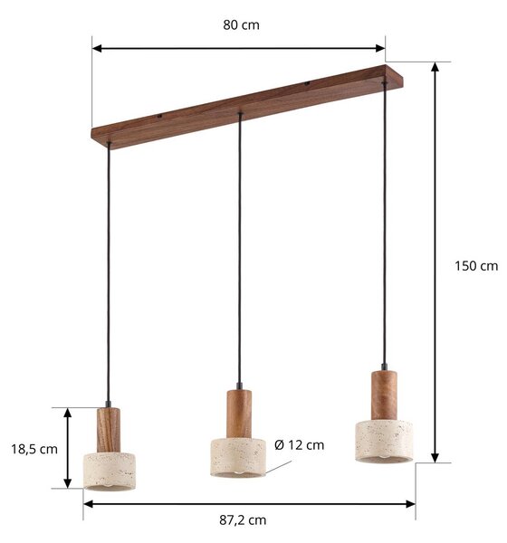Lampa wisząca Carlotta Lucande, możliwość ściemniania, kremowy / amber, salon / jadalnia, beton, nowoczesny