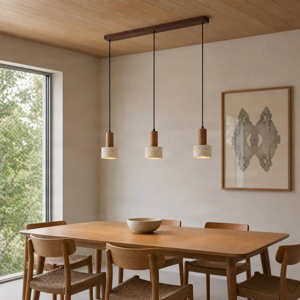 Lampa wisząca Carlotta Lucande, możliwość ściemniania, kremowy / amber, salon / jadalnia, beton, nowoczesny