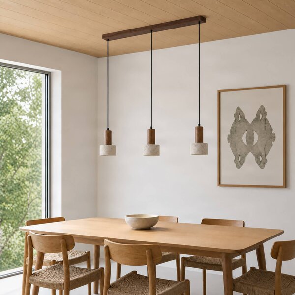 Lampa wisząca Carlotta Lucande, możliwość ściemniania, kremowy / amber, salon / jadalnia, beton, nowoczesny