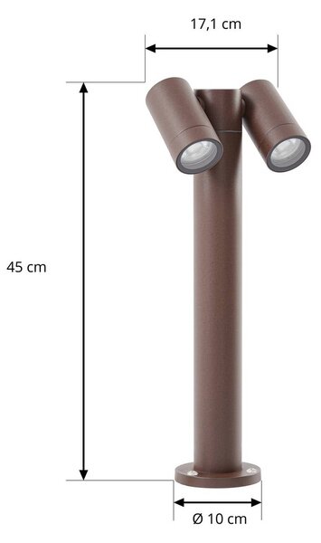 Lampa ogrodowa stojąca Tulimar PRIOS, możliwość ściemniania, brązowy / rdzawy, aluminium, nowoczesny