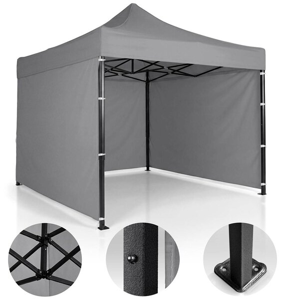Altana ogrodowa z trzema cianami, 3 x 3 m, szara, Plonos