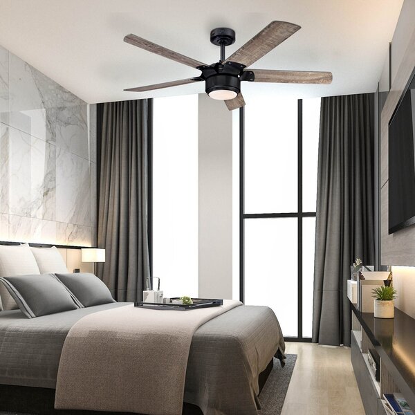 Wentylator sufitowy LED Morris, drewniany, cichy – Westinghouse Westinghouse, Morris, ściemnialny, drewniany, salon, drewno