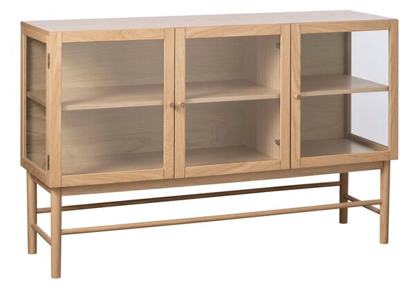 Witryna z litego drewna dębowego 88x140 cm Elba – Unique Furniture