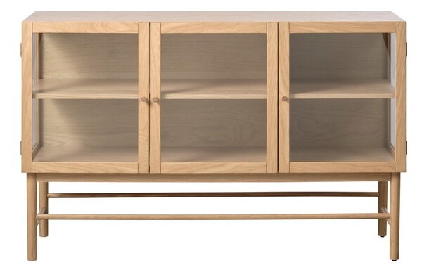 Witryna z litego drewna dębowego 88x140 cm Elba – Unique Furniture