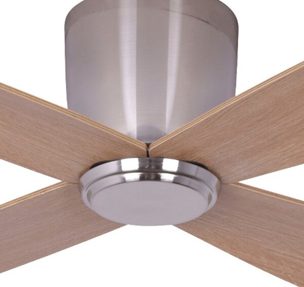 Wentylator sufitowy Fraser, chrom/teak, DC, cichy, Ø 132 cm – Beacon Beacon Lighting, Fraser, drewniany, salon, drewno, nowoczesny