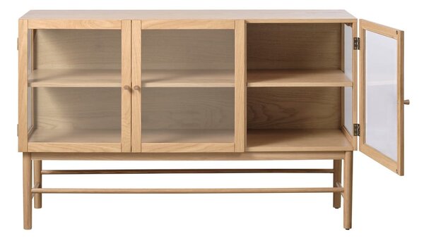 Witryna z litego drewna dębowego 88x140 cm Elba – Unique Furniture