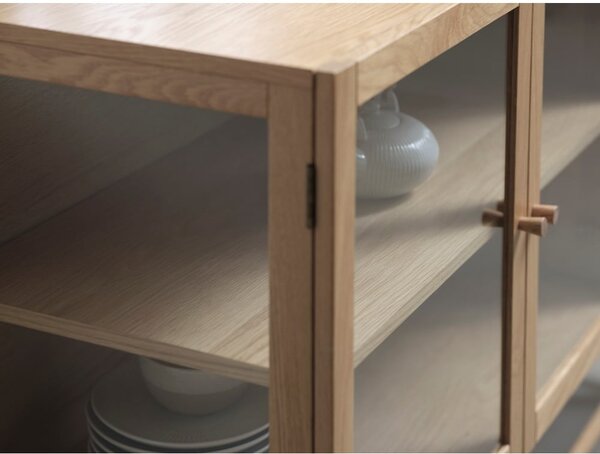 Witryna z litego drewna dębowego 88x140 cm Elba – Unique Furniture