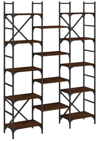 Regał na książki, brązowy dąb, 127,5x28,5x172,5 cm