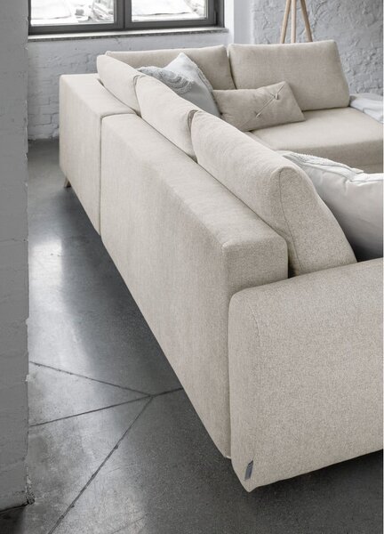 Beżowa rozkładana sofa w kształcie litery "U" Miuform Scandic Lagom, prawostronna
