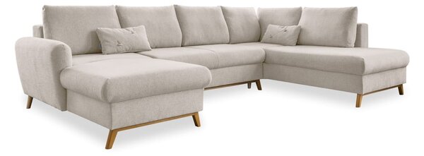 Beżowa rozkładana sofa w kształcie litery "U" Miuform Scandic Lagom, prawostronna