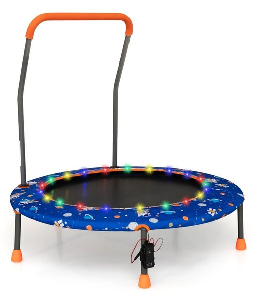 Trampolina dla dzieci z poręczą i światłami LED