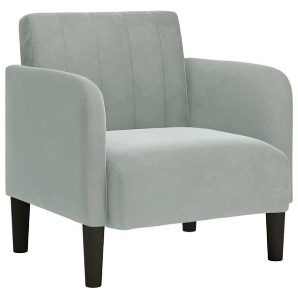 Sofa fotel z podÅokietnikami jasnoszary 54 cm aksamit