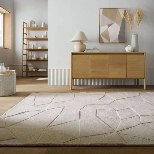 Beżowy wełniany dywan tkany ręcznie 120x170 cm Shard – Flair Rugs