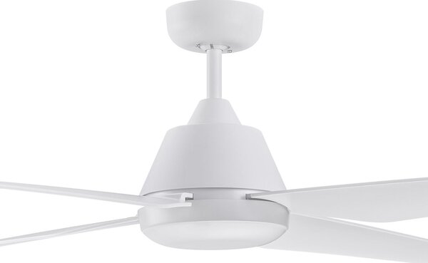 Wentylator sufitowy LED Aria, biały, cichy, 122 cm – Beacon Beacon Lighting, Aria, biały, salon, tworzywo sztuczne, nowoczesny