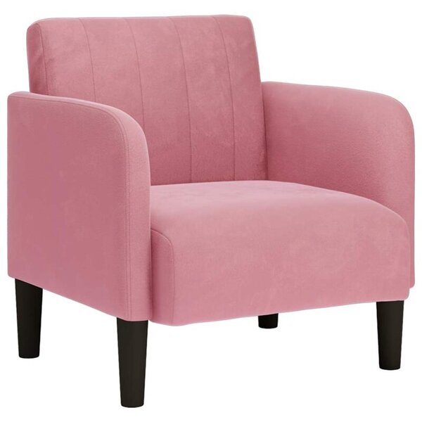 Sofa fotel z podÅokietnikami rÃ³Å¼owy 54 cm aksamit