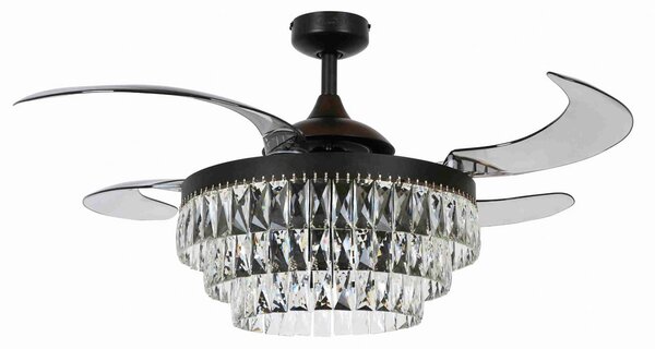 Fanaway Veil – wentylator sufitowy z oświetleniem, czarny, cichy, model Beacon Beacon Lighting, Fanaway Veil, czarny, salon, tworzywo sztuczne