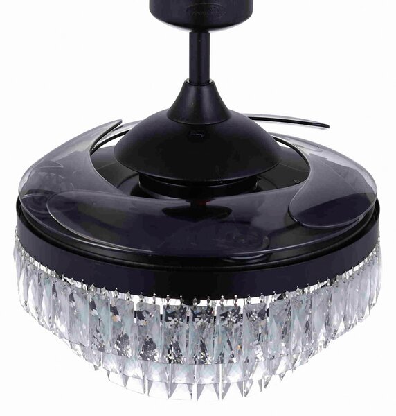 Fanaway Veil – wentylator sufitowy z oświetleniem, czarny, cichy, model Beacon Beacon Lighting, Fanaway Veil, czarny, salon, tworzywo sztuczne