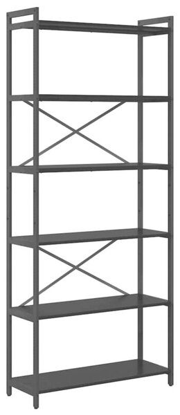 Półka na książki czarny dąb 80 x 30 x 189,5 cm