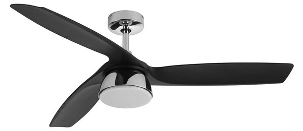 Wentylator sufitowy LED Bronx DC, cichy, 132 cm, CCT – Beacon Beacon Lighting, Bronx, ściemnialny, czarny, salon, tworzywo sztuczne, nowoczesny