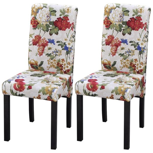 Krzesła stołowe, 2 szt., wielokolorowe, tkanina