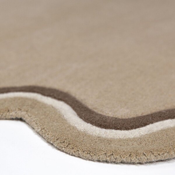 Wełniany dywan tkany ręcznie w naturalnym kolorze 200x290 cm Leo Scallop – Flair Rugs