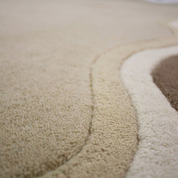 Wełniany dywan tkany ręcznie w naturalnym kolorze 200x290 cm Leo Scallop – Flair Rugs