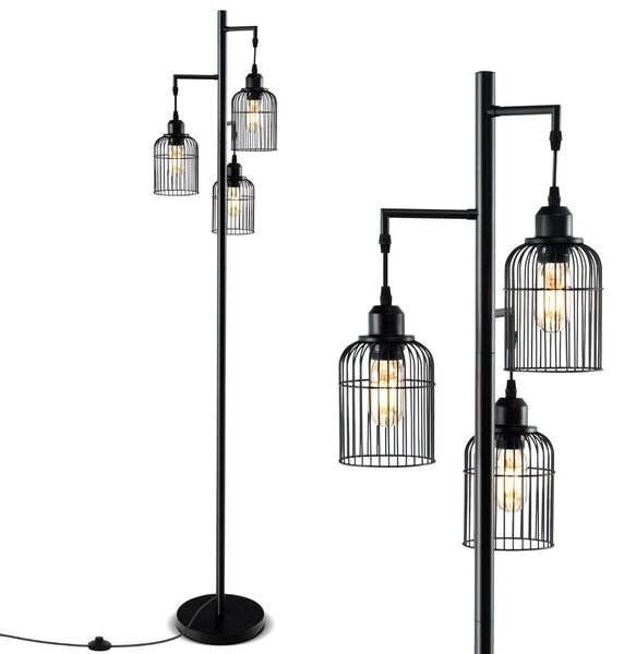 Nowoczesna lampa podłogowa z 3 kloszami