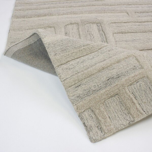 Szarobeżowy wełniany chodnik tkany ręcznie 80x300 cm Elva – Flair Rugs