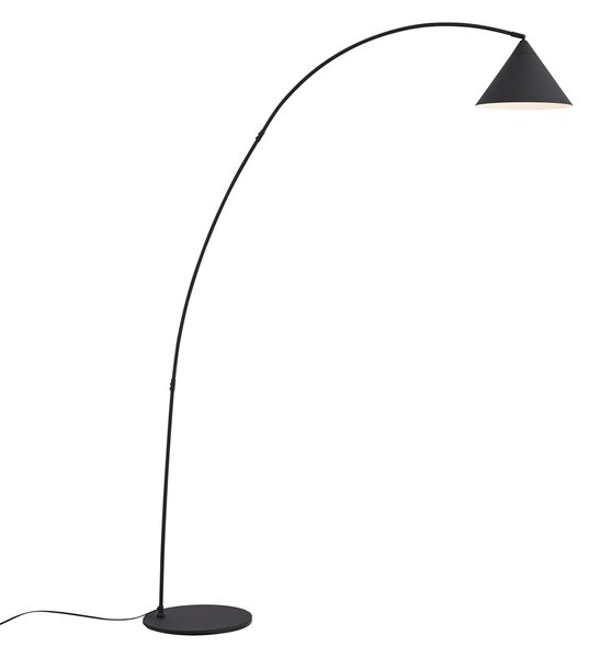 Lampa podłogowa w stylu retro czarna z białym wnętrzem - Triangolo