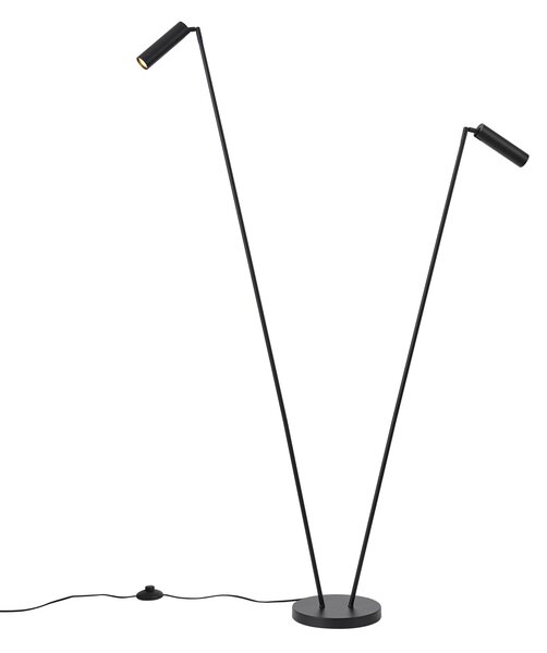 Nowoczesna lampa podłogowa czarna 2-źródła światła GU10 35mm - Thomas