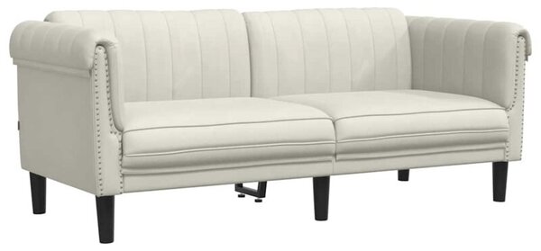 Sofa dwuosobowa, kremowa, aksamit