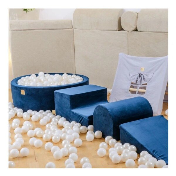 Beżowy aksamitny piankowy plac zabaw 3 szt. wysokość 30 cm 45x143 cm Montessori – Meowbaby