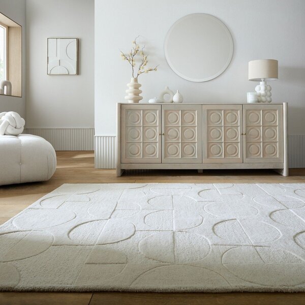 Wełniany dywan tkany ręcznie w kolorze kości słoniowej 120x170 cm Gigi – Flair Rugs