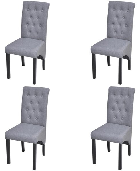 Krzesła stołowe, 4 szt., jasnoszare, obite tkaniną