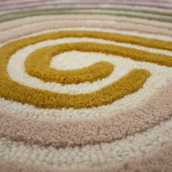 Zielony wełniany dywan tkany ręcznie 160x230 cm Spiral Shaped – Flair Rugs