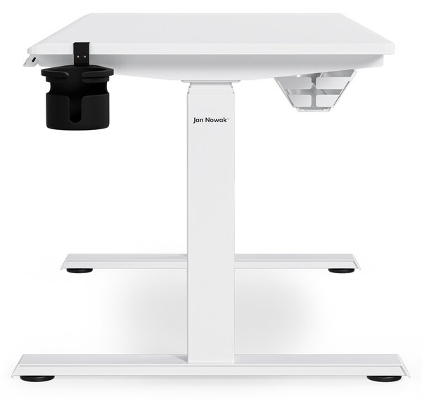 Biurko elektryczne z regulacją wysokości ergonomiczne białe,1200x600 mm: ARIA