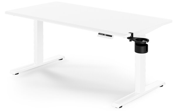 Biurko elektryczne z regulacją wysokości ergonomiczne białe,1400x700 mm: ARIA