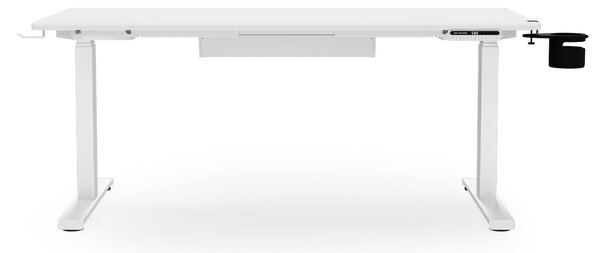 Biurko elektryczne z regulacją wysokości ergonomiczne białe,1400x700 mm: ARIA