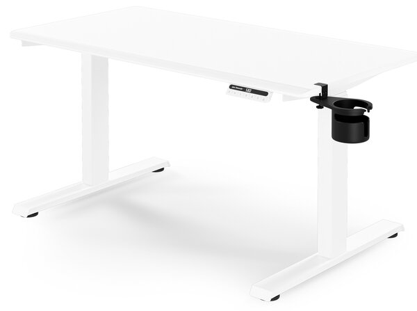 Biurko elektryczne z regulacją wysokości ergonomiczne białe,1200x600 mm: ARIA