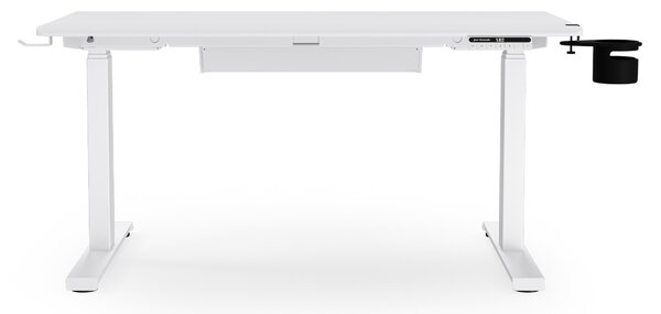 Biurko elektryczne z regulacją wysokości ergonomiczne białe,1200x600 mm: ARIA