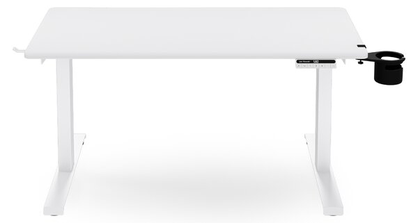 Biurko elektryczne z regulacją wysokości ergonomiczne białe,1200x600 mm: ARIA